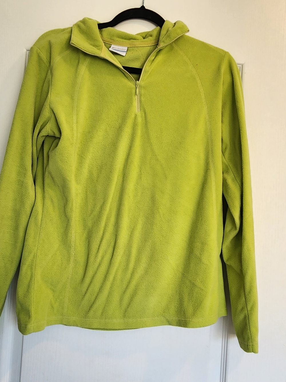 Columbia Womens Lime Green Half-Zip Fleece Pullover L Euc